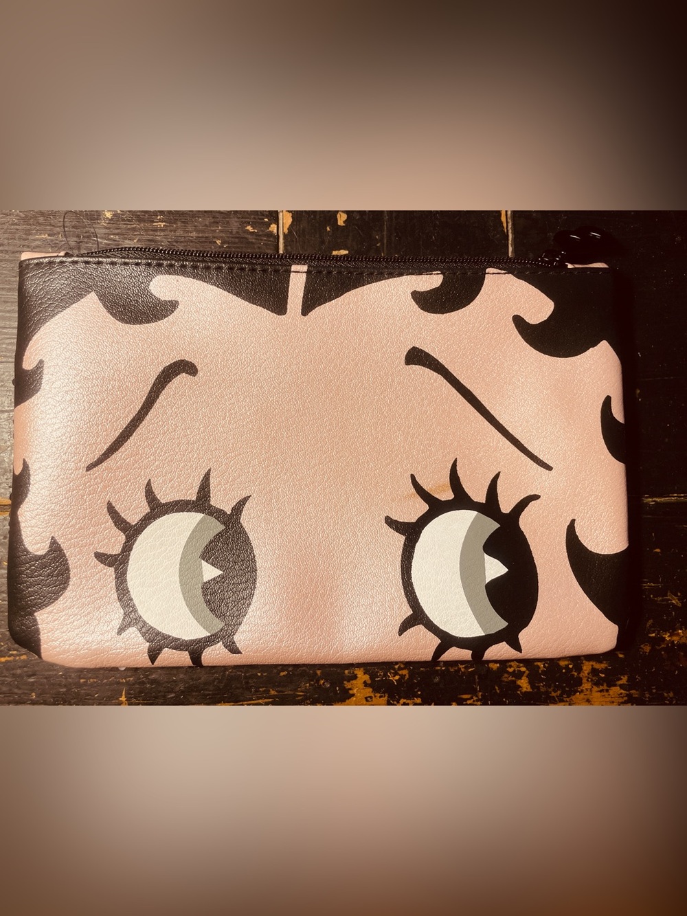 Betsy Johnson Betty Boop Inspired Pink Graphic Zip Pouch